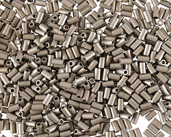 TOHO Metallic Silver Frosted Antique Silver Bugle #1 2x3mm Seed Bead