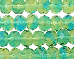 Czech Glass Seaweed Fire Polished Rondelle 5x7mm