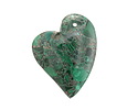 Malachite & Pyrite Sweeping Right Heart Pendant 35x44mm