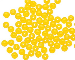Czech Glass Milky Yellow Round 4mm