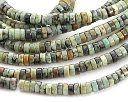 African Turquoise Heishi 2x4mm