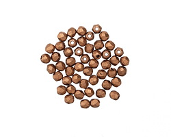 Czech Glass Matte Metallic Bronze Copper Fire Polished Round 2mm