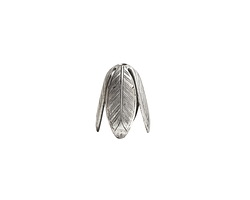 Nunn Design Antique Silver (plated) 14mm Grande Leaf Bead Cap 14x20mm