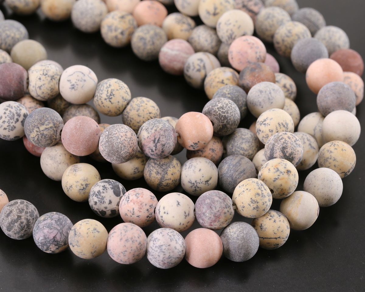 Artistic Stone (matte-dark) Round 8mm