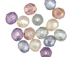 Czech Glass Luster Mix Fire Polished Round 8mm
