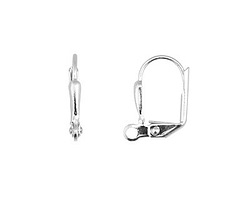 Silver (plated) Leverback Petal Earring w/ Open Loop 11x14mm