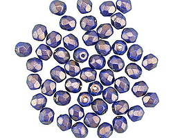 Czech Glass Ethereal Ultramarine (Halo) Fire Polished Round 4mm