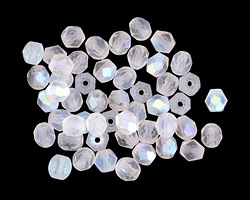 Czech Glass Matte Crystal AB Fire Polished Round 4mm