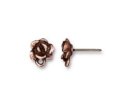 TierraCast Antique Copper (plated) Succulent Ear Post 8mm