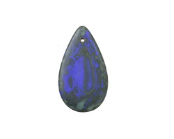 Czech Glass Matte Cobalt Picasso Teardrop Focal 18x30mm