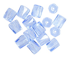 Czech Glass Light Sappire Faceted Barrel 7mm