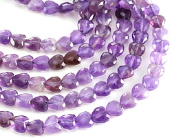 Amethyst Microfaceted Heart 8mm