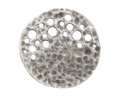 Mykonos Antique Silver (plated) Space Stencil Round Focal Link 35mm