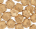 Czech Glass Matte Gold Flower 14mm