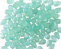 Czech Glass Matte Island Blue AB Teardrop 4x6mm