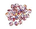 Czech Glass Crystal w/ Metallic Lilac Sunset Luster Fire Polished Round 6mm
