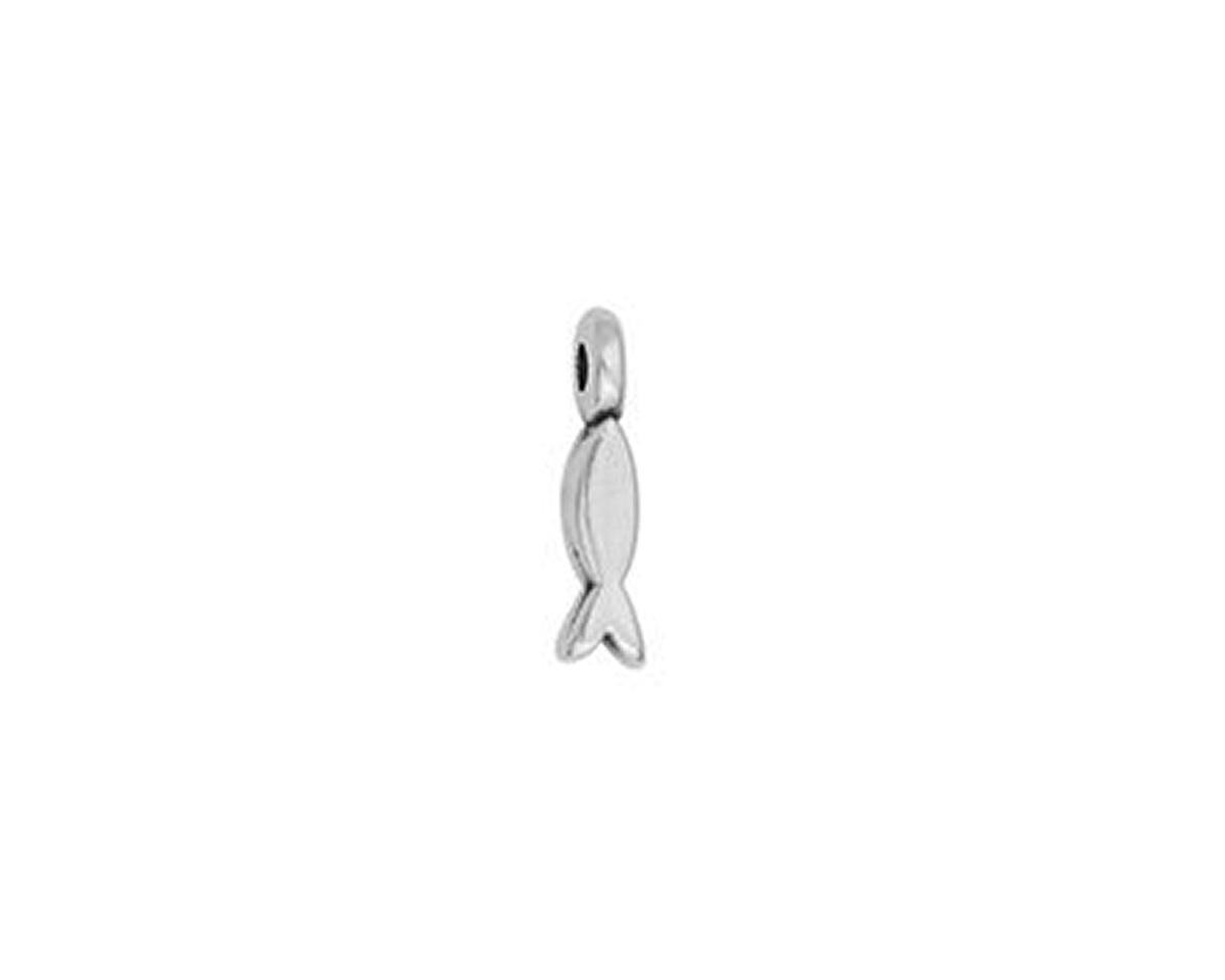 Antique Silver (plated) Tiny Fish Focal 3x12mm