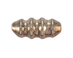 Mykonos Ceramic Iridescent Gold Corkscrew Barrel 30-32x13-15mm