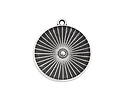Antique Silver (plated) Round Radiant Focal 20x23mm