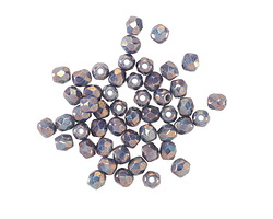 Czech Glass Sea Green w/ Gold Luster Fire Polished Round 3mm