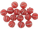 Czech Glass Matte Ruby w/ Silver Melon Round 8mm