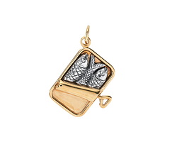 Nina Designs Sterling Silver & Bronze Sardine Can Charm 18x25mm