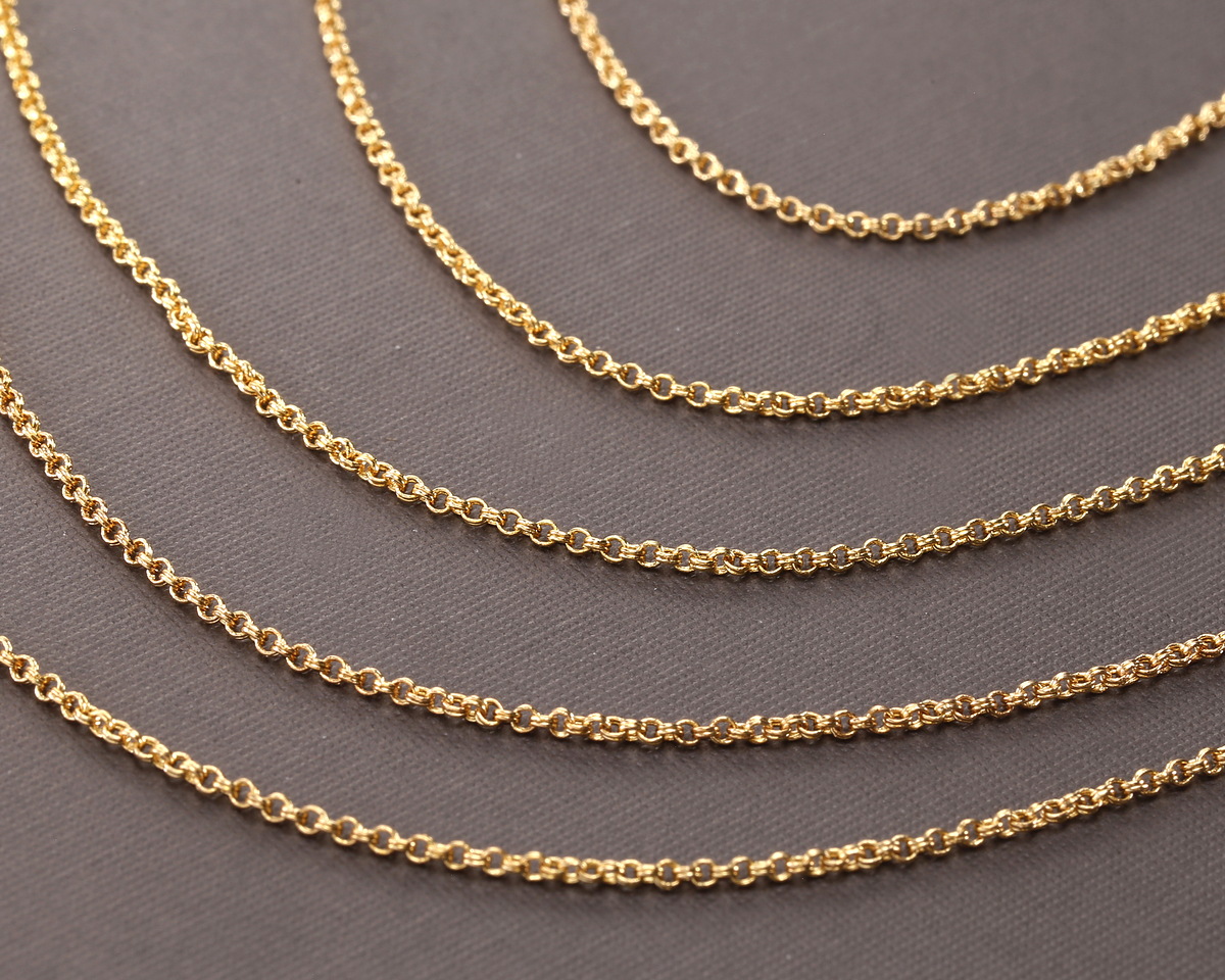 Hamilton Gold (plated) Tiny Double Rollo Chain, 5' Package