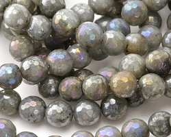 Labradorite w/ AB Luster Faceted Round 9.5-10mm