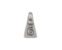Mykonos Antique Silver (plated) Pyramidal Meandros Spiral Charm 11x20mm