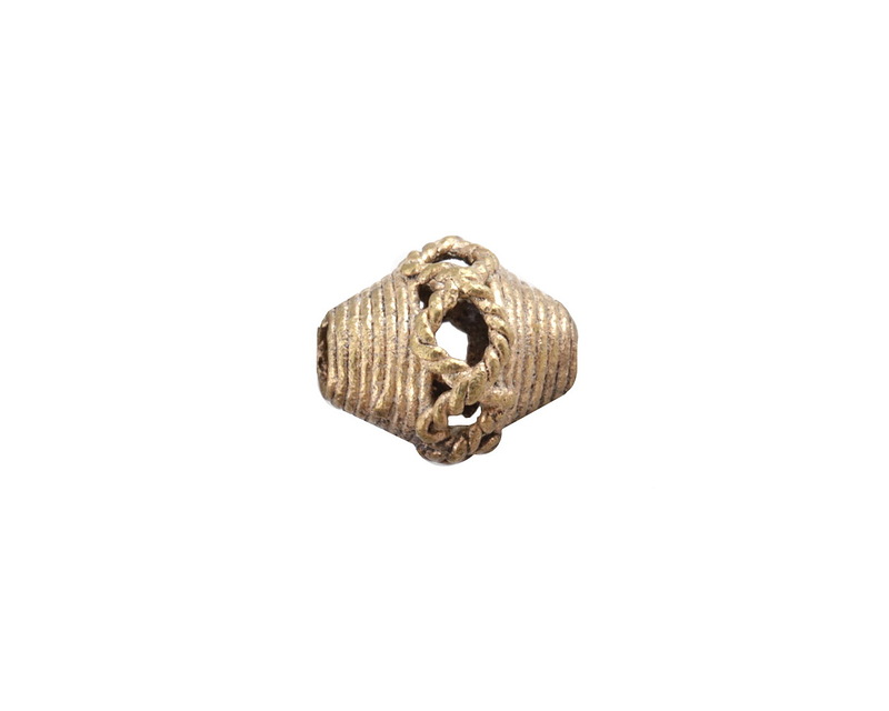 African Brass Roped Braided Rice 15-17x14mm