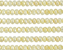 Czech Glass Metallic Yellow Ivory Picasso Fire Polished Rondelle 3x5mm