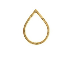 Nunn Design Antique Gold (plated) Hammered Large Drop 37x27mm