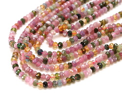 Tourmaline (A) Faceted Rondelle 2x3mm