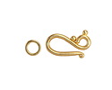 Satin Hamilton Gold (plated) Dewdrop Hook & Eye Clasp 20x13mm, 7mm Ring