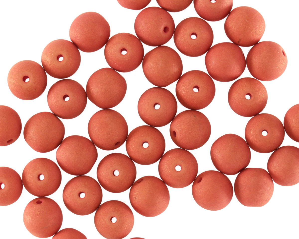 Czech Glass ColorTrends: Terra Cotta Blaze Round 6mm