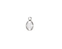 Clear Crystal Oval Drop in Silver Finish Bezel 6x8mm