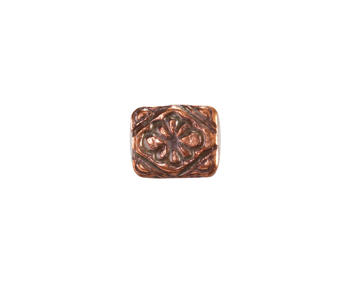 Mykonos Antique Copper (plated) Floral Ornate Rectangle 11x9.5mm