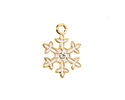 Enamel White Snowflake w/ Clear Crystal Focal 15x20mm