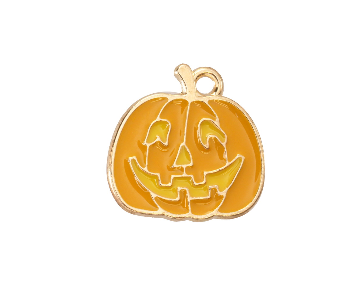Enamel Jack 'O Lantern Focal 20x20mm