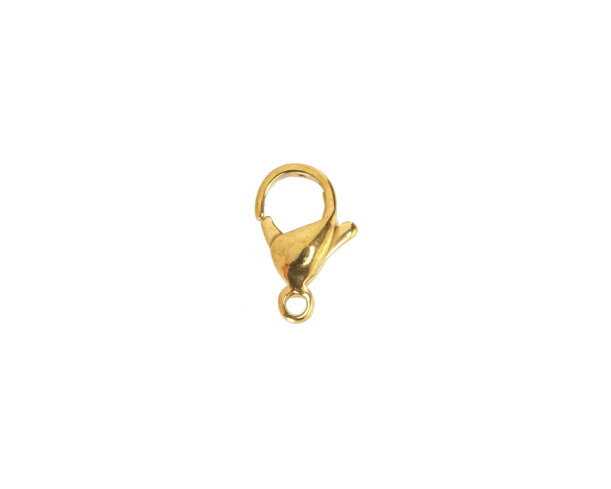 Waterproof 18K Gold PVD Plated Stainless Steel Lobster Clasp 12x7mm