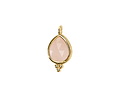 Rose Quartz w/ Gold Finish Faceted Teardrop Focal 10x12mm