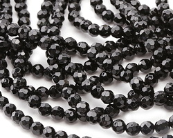 Black Tourmaline Faceted Round 6mm