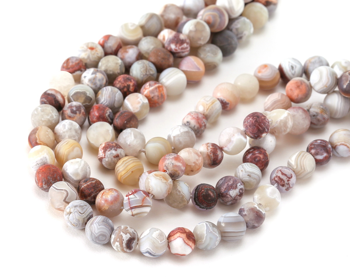 Rosetta Lace Agate (matte) Round 6mm