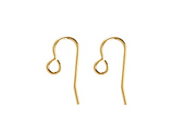Gold (plated) Stainless Steel Earwire w/ Loop 20x8mm
