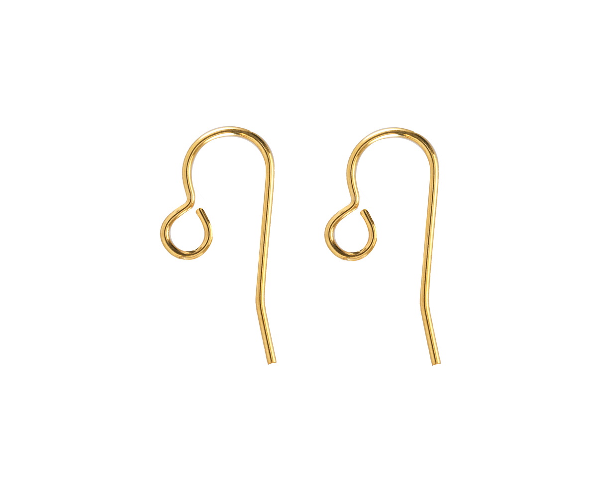 Gold (plated) Stainless Steel Earwire w/ Loop 20x8mm
