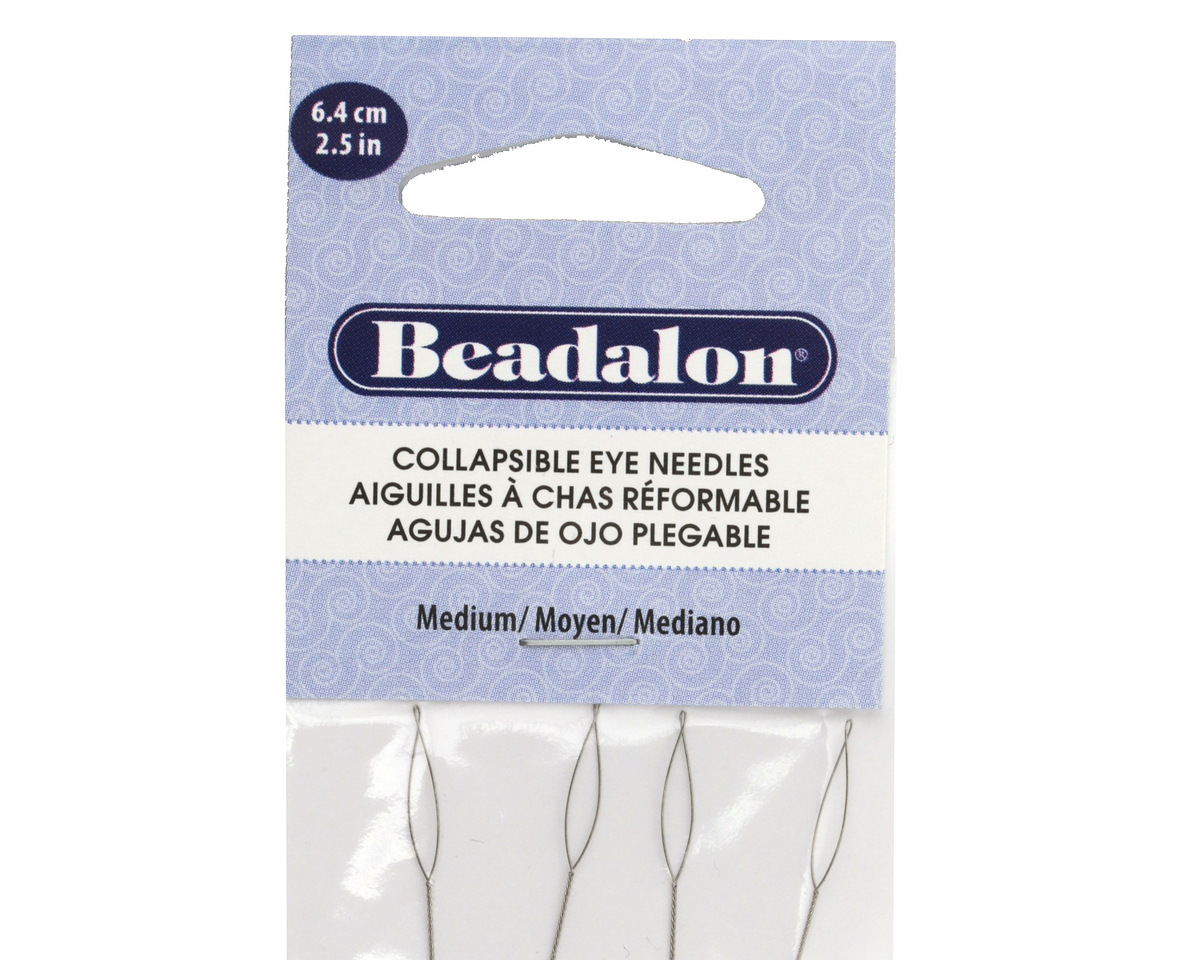 4-Piece Collapsible Eye Needles By The Beadsmith - 2.5 Inch (6.4cm) Medium, For Beading