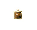 Tiger Eye w/ Gold Finish Faceted Square Focal 10x13mm