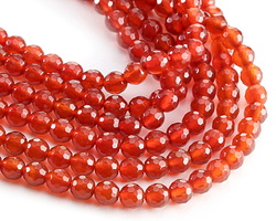 Carnelian Faceted Round 6mm
