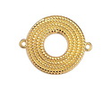 24K Gold (plated) Coiled Rope Open Circle Focal Link 30x24mm
