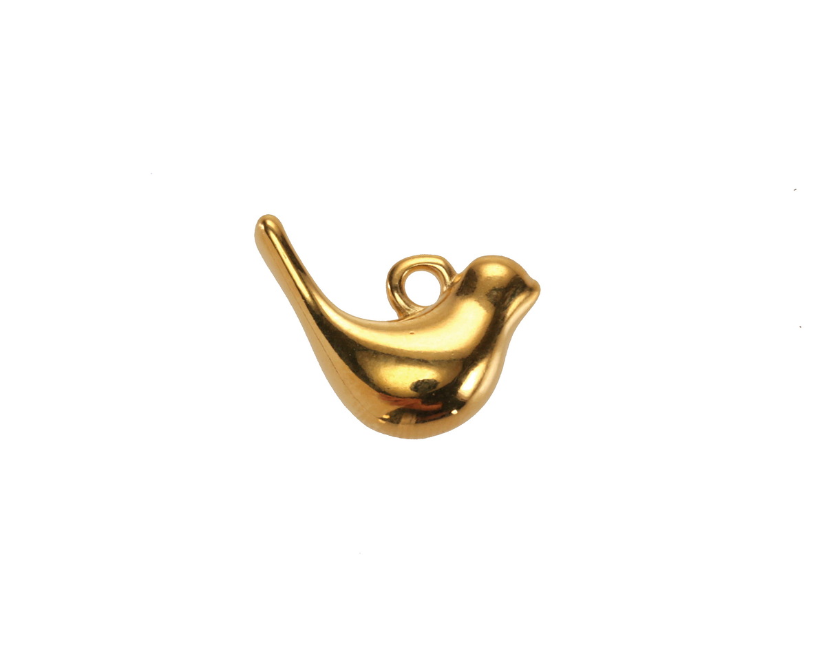 24K Gold (plated) Puff Bird Focal 15x12mm